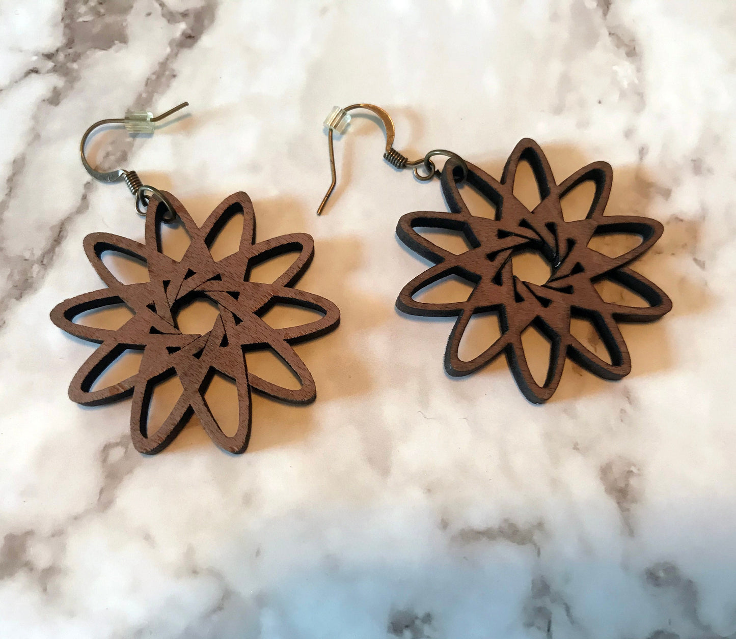 SVG file Spiral wood earrings digital download